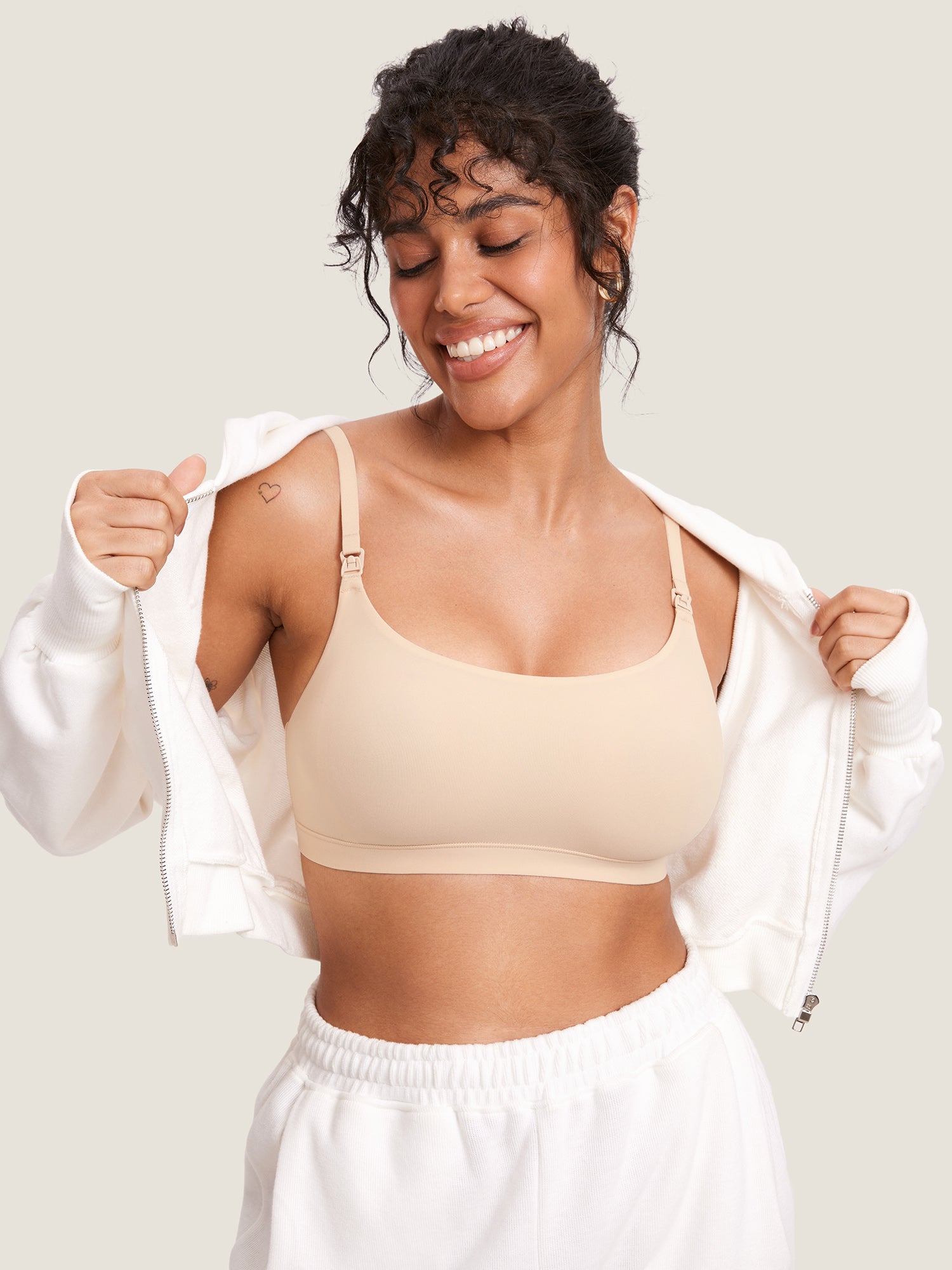 MOMANDA Women's Inbarely® Scoop Nursing Bra Beige