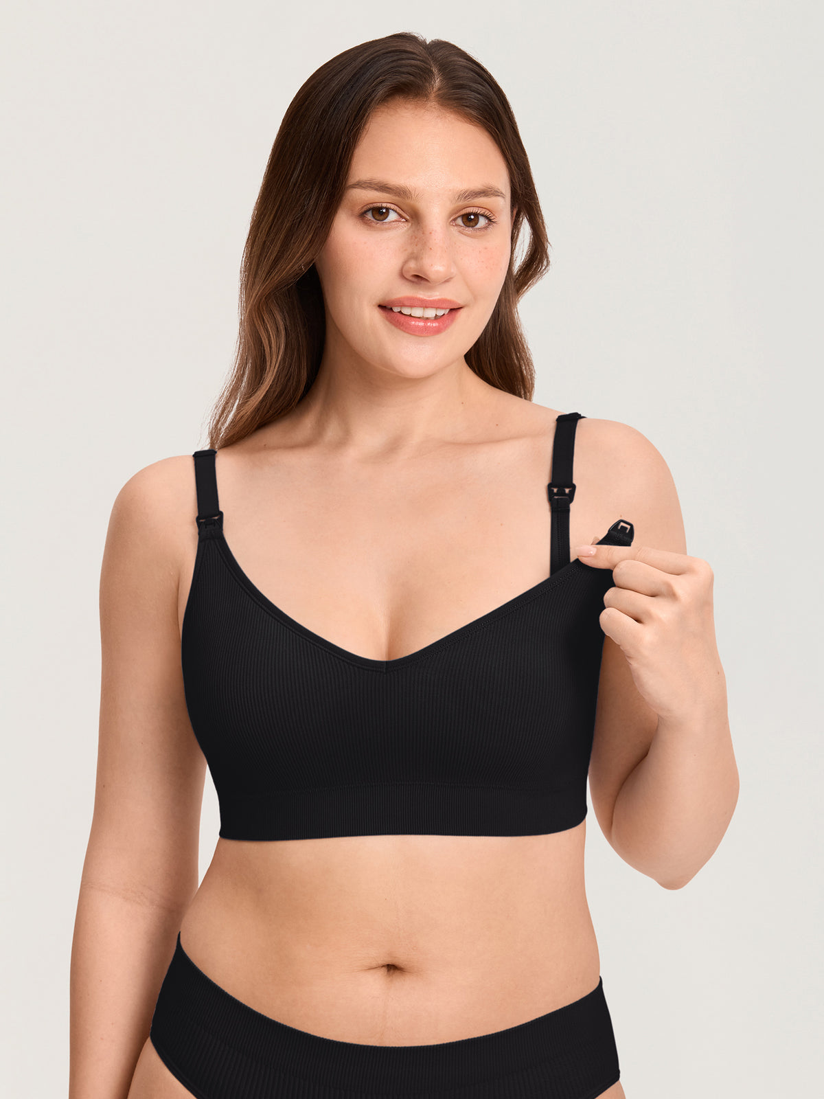 Leakproof Fixed Cup Ribbed Nursing Bra